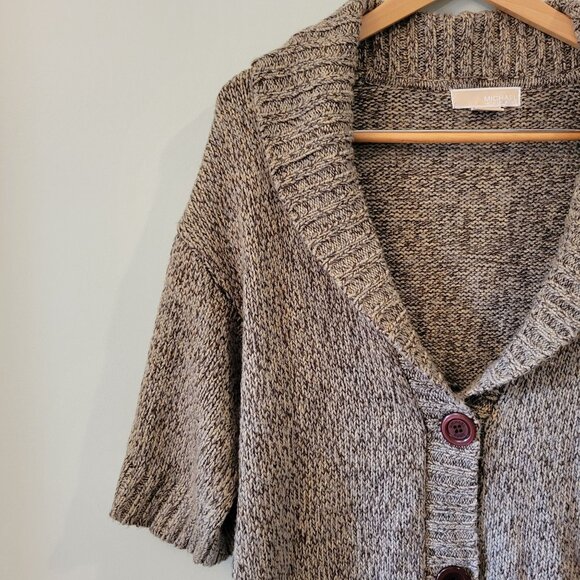 Michael Kors Medium Shawl Collar Short Sleeve Cardigan - Picture 5 of 10